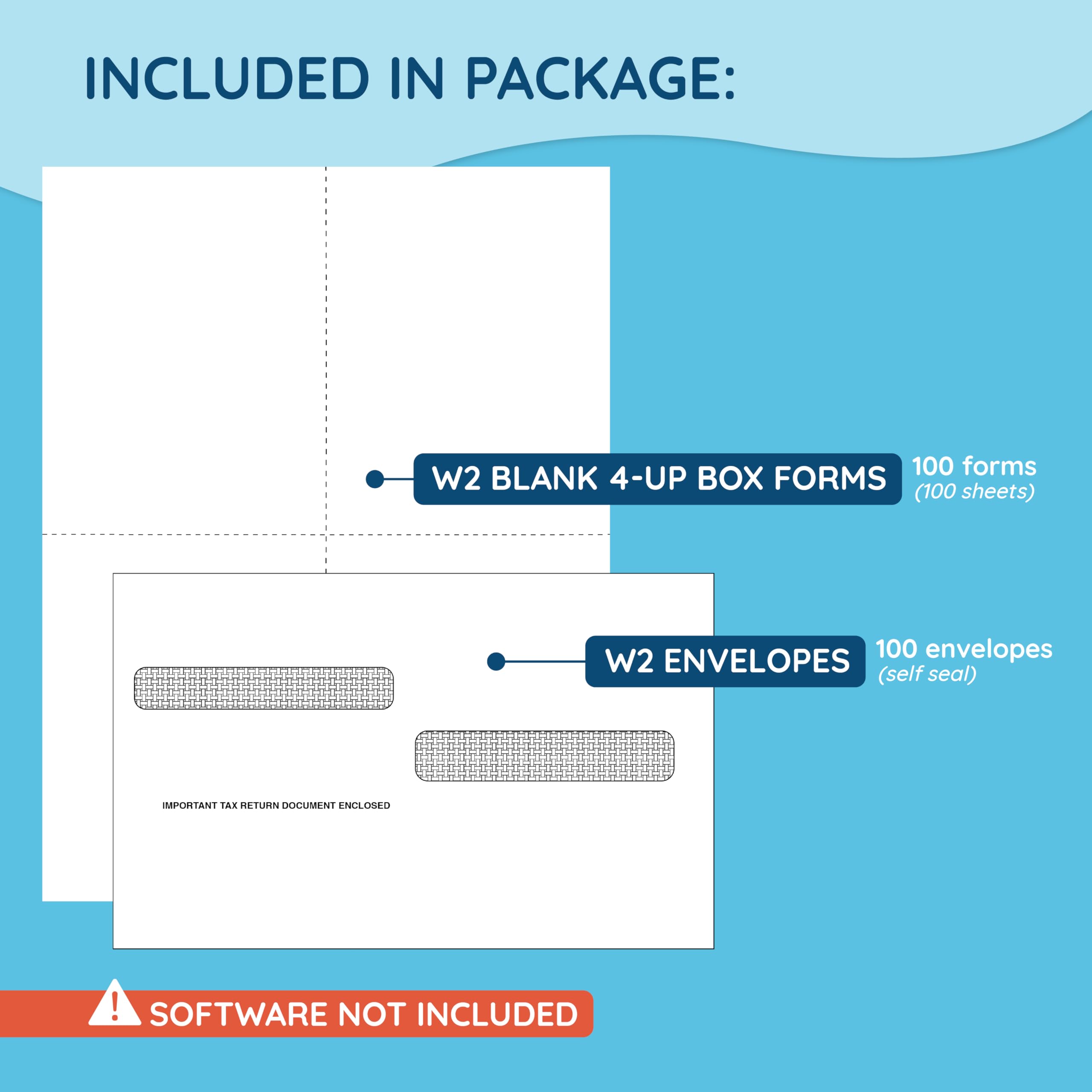 Amazon.com : Blue Summit W2 Forms 2025 with Envelopes, Blank W2 4
